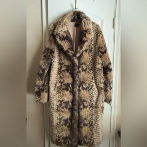 SOLD  Beautiful Faux Fur Lined  Long Coat By Cliche’.